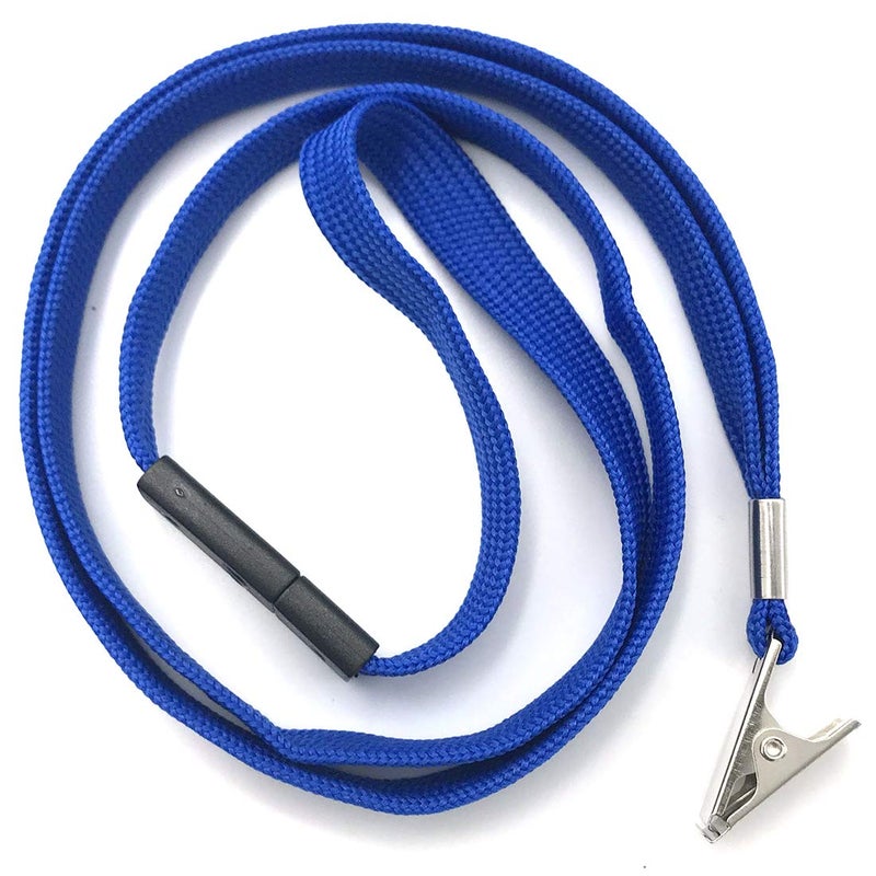 Bird Fiy Lanyards Breakaway Bulk Blue Lanyards Neck Flat Safety Badge Lanyard Bulldog Clip (Blue, 25 PCS) - Image 4